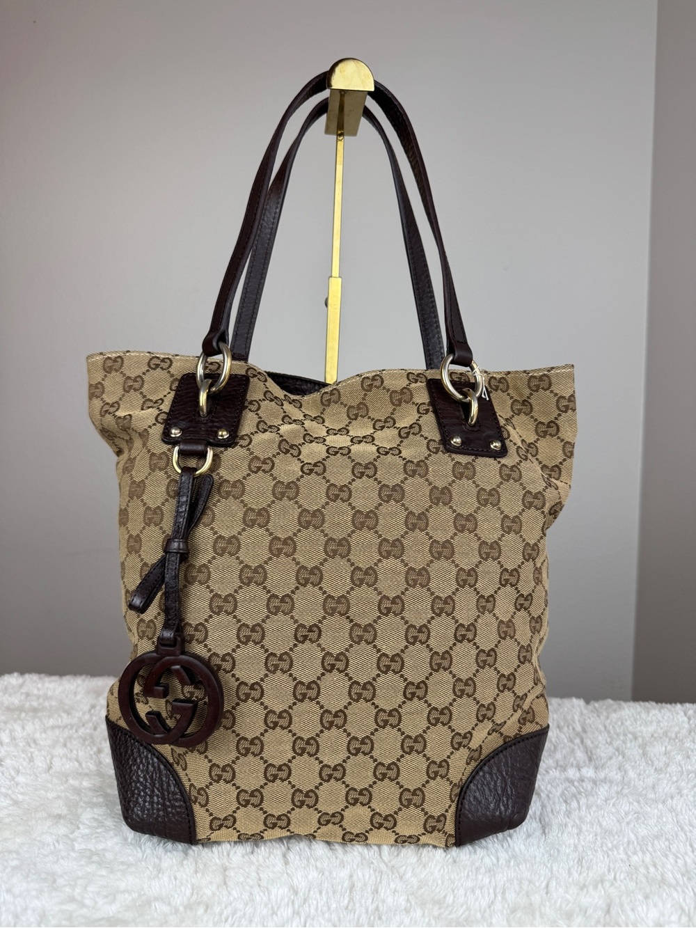 Gucci Brown GG Canvas Tote Bag
